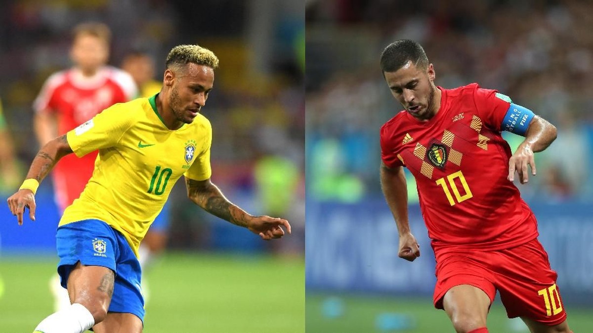 Neymar dan Eden Hazard akan bersua saat Brasil menghadapi Belgia di perempatfinal Piala Dunia 2018. (Foto: Getty Images)