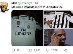 Kalau tidak sempat beli jersey Juve, fans Madrid bisa membuat motif garis-garis hitam sendiri dengan spidol. Mudah kan? (Foto: Twitter @Crhedrys)