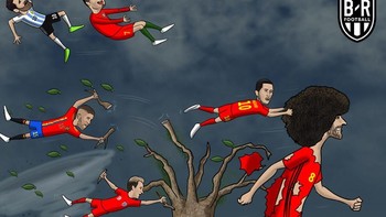 Selain Neymar, ada Fellaini yang mendapat sorotan pada fase 16 besar. Foto: Istimewa