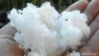 Pemandangan cukup menarik terlihat di pagi hari ketika embun salju itu turun dan menutupi benda-benda yang ada di sekitar dataran tinggi Dieng.