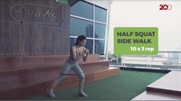 Kemudian tarik kaki kanan dan kiri ke belakang secara bergantian. Lakukan sama seperti side walk, diulang tiga kali. (Foto: 20Detik)