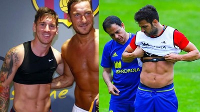Messi hingga Fabregas, Para Pemain Bola yang Pakai Bra Saat Latihan