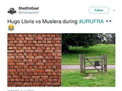 Penampilan Muslera di bawah mistar bertolak belakang dengan kiper Prancis, Hugo Lloris, yang sukses mencatat clean sheet. Foto: Twitter