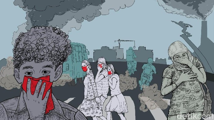 Ilustrasi polusi udara Jakarta