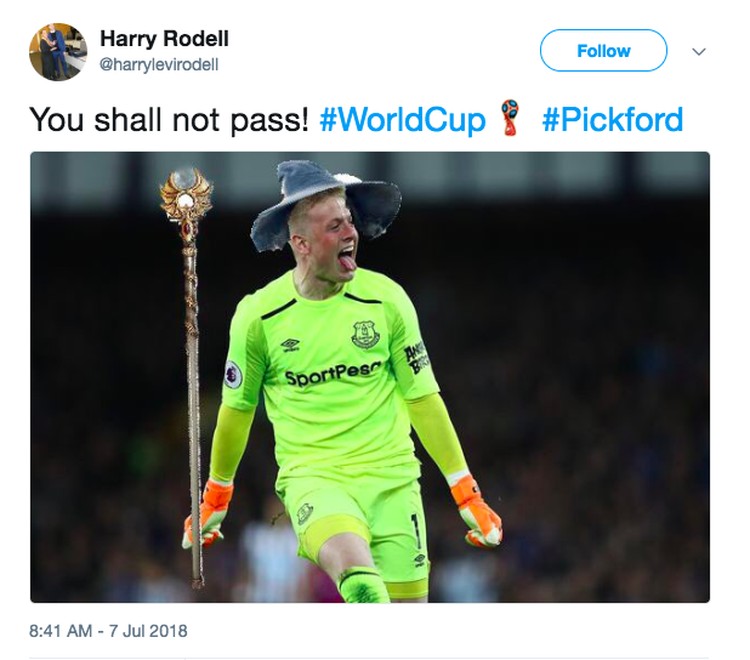 Aksi Jordan Pickford dalam Deretan Meme Lucu