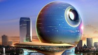 Full Moon Tower yang berlokasi di ibukota Azerbaijan ini mengambil ide dari Death Star di Star Istimewa/Wars.