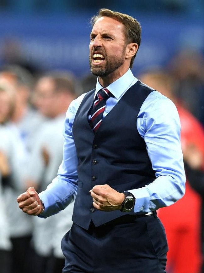 Faktanya, seragam ini ikut mengantarkan Inggris hingga babak semifinal. Lantas, apakah ini jimat keberuntungan andalan Gerath Southgate? (Foto: Getty Images)