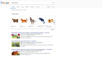 Mendengarkan Suara Binatang: cukup dengan mencari “Suara Hewan” pada tabir pencarian, Anda dapat mendengarkan berbagai suara hewan. Dari yang terkenal seperti suara kucing sampai suara paus dan penguin. (Foto: Internet)