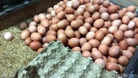 Harga telur di Pasar Senen naik dari Rp 26.000/kg menjadi Rp 28.000/kg