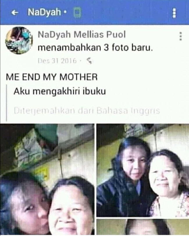 Kasih sayang juga tak hanya diungkapkan untuk pasangan saja, tetapi bisa juga dengan ibu. Tapi, ada yang salah dengan penulisannya.Foto: Istimewa