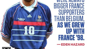 Selain itu, Eden Hazard mengaku lebih seperti suporter Prancis dibanding Belgia lantaran tumbuh besar dengan tim juara Piala Dunia 1998. Foto: Instagram/brfootball