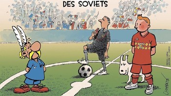 Kalau dipakaikan seragam tim nasional Belgia, Tintin mirip dengan Kevin De Bruyne ya. Foto: Istimewa