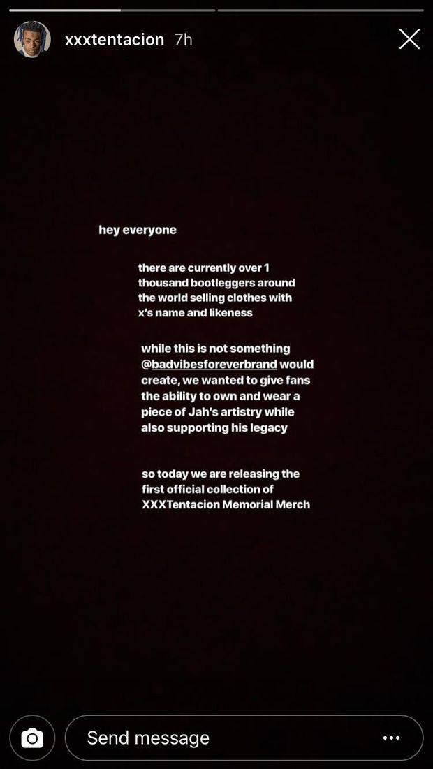 Kenang Sang Rapper, Merchandise Resmi XXXTentacion Dirilis