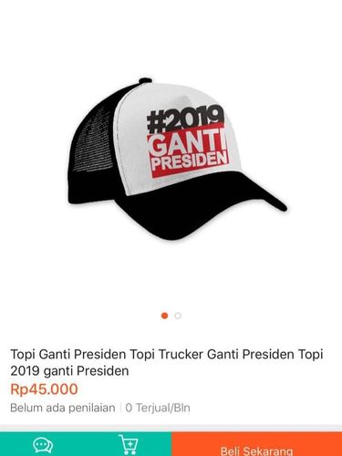 Produk Bertema #2019GantiPresiden Ramai Dijual di Online Shop