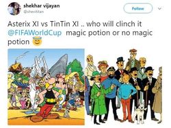 Prancis Vs Belgia dalam Meme Asterix Vs Tintin