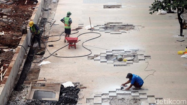 Jelang Asian Games, Pembangunan Trotoar Dikebut