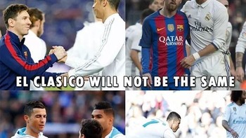 Perginya Ronaldo juga mmebuat persaingan di laga El Clasico jadi kurang panas. Foto: Istimewa/Twitter