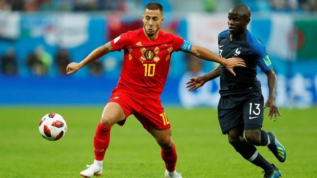  Timnas Belgia memiliki sebagian besar pemain yang berkarier di Inggris, salah satunya Eden Hazard 