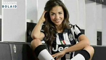 Reporter Laura Baryalys mengaku akan telanjang dalam acara live jika Ronaldo pindah ke Juve. Apakah benar demikian? Foto: Istimewa/Twitter