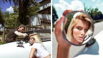 Dengan kaca spion mobil ternyata bisa mendapat angle foto yang bagus. (Foto: Brightside)