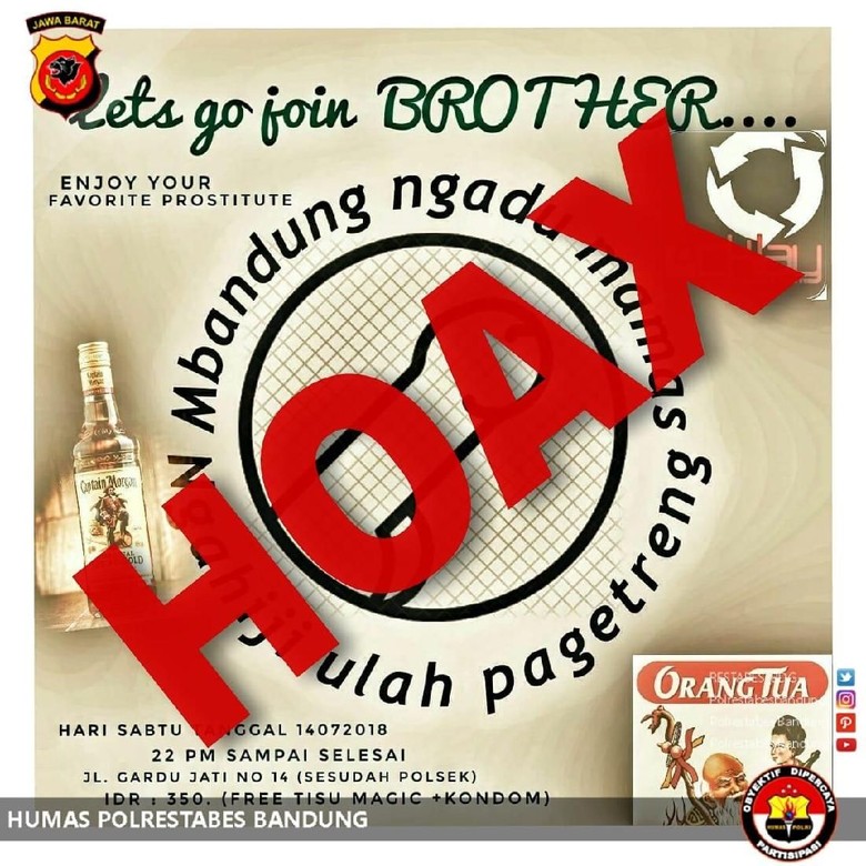 Beredar Selebaran Pesta Seks di Bandung, Polisi : Hoax Beredar Selebaran Pesta Seks di Bandung, Polisi : Hoax