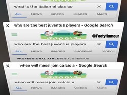 Minimal cari informasi apakah Juve dominan di Italia, atau kalau perlu mencari tahu apakah Lionel Messi ikutan hijrah ke Serie A. (Foto: Twitter @FootyHumour)