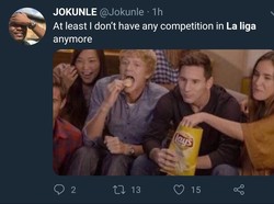 Messi sudah tidak punya saingan deh. Nonton bola saja deh kalau gitu sambil ngemil. (Foto: Twitter @Jokunle)