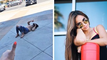 Tiduran di trotoar demi mengambil foto teman, kamu pernah begini? (Foto: Brightside)