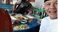 Ada beda tempe goreng dan mendoan. Tebak apa bedanya? kata Ganjar saat makan di Pasar Wanareja. Foto: instagram @ganjar_pranowo