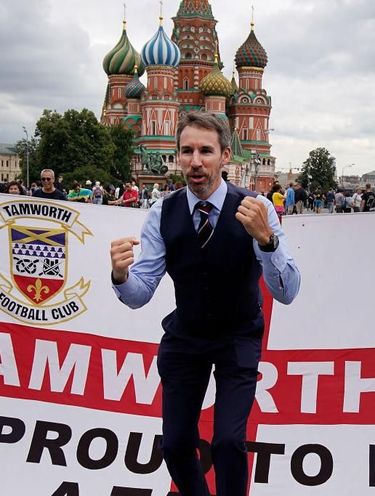 Salah satu pendukung timnas Inggris di Rusia. 