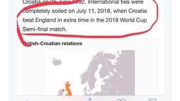 Hubungan Kroasia dan Inggris jadi berantakan menurut editan di Wikipedia ini. Foto: Internet