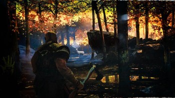 Karya ciptaan Luke Berliner ini berjudul The Golden Forest dan berasal dari game God of War. Foto: Josh Miller/CNET