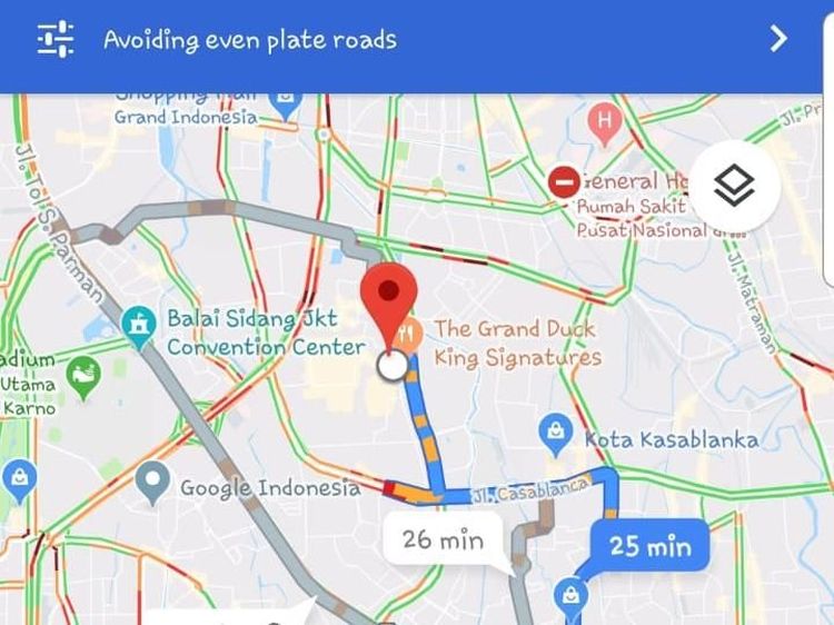 Google Maps Bakal Cari Jalur Aman saat Ganjil Genap