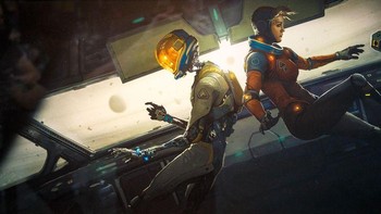 Karya seni berjudul Double Dragon ini diciptakan oleh Anthony Sixto dan dapat ditemukan di game Lone Echo. Foto: Josh Miller/CNET