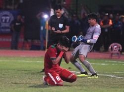 Tiga penendang Indonesia gagal melaksanakan tugas, salah satunya adalah Witan Sulaeman. ANTARA FOTO/Zabur Karuru.
