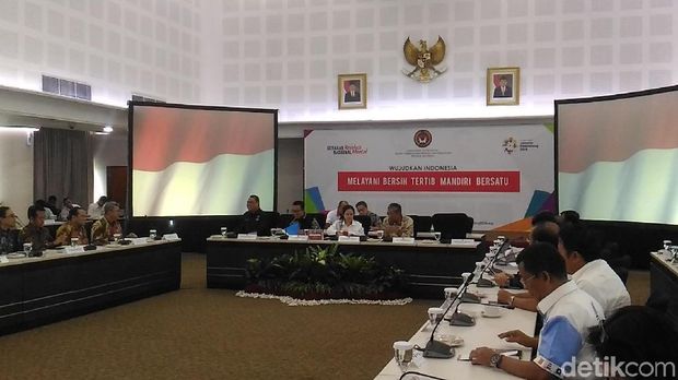 Rapat persiapan Asian Games 2018 di Kemenko PMK, Kamis (12/7/2018)