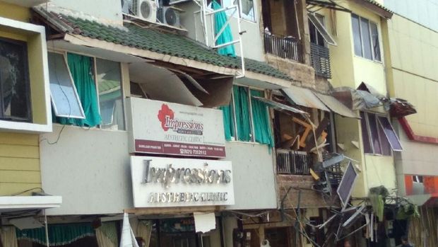 Klinik kecantikan rusak terkena dampak ledakan