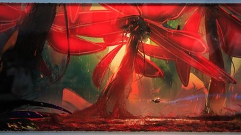 Karya seni yang berjudul Pollen Field ini dibuat oleh Victor Mosquera dan berasal dari video game Starlink: Battle for Atlas. Foto: Josh Miller/CNET