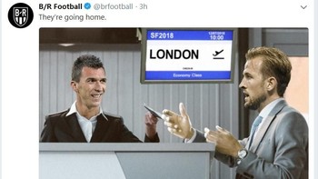 Kroasia ke final Piala Dunia 2018 usai menyingkirkan Inggris 2-1. Tampak Harry Kane sudah di bandara. Foto: Internet