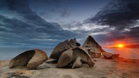 Remarkable Rocks merupakan sejumlah batu granit berukuran besar dengan bentuk unik (Tourism Kangaroo Island)  