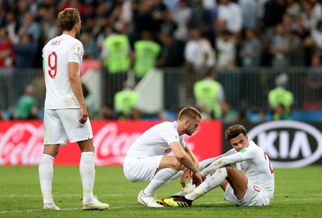 Dele Alli termasuk dalam barisan timnas Inggris yang patah hati usai timnya gagal melaju ke final Piala Dunia 2018. Dalam perhelatan Piala Dunia 2018, Dele mencetak satu gol. Foto: Getty Images