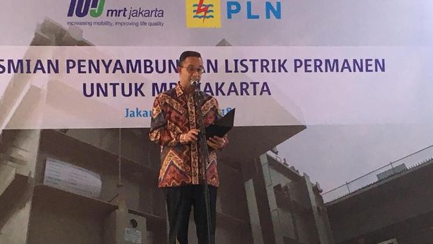 Anies Resmikan Gardu Listrik MRT di Jakarta Selatan