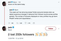 Akun Palsu Dihapus, Bos Twitter Kehilangan 300.000 Follower