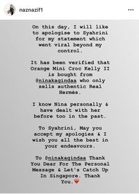 Penjual Hermes yang Menyebut Syahrini Pakai Tas Palsu Mencabut Tuduhannya