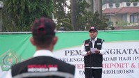 Para petugas juga menyiapkan seremonial penyambutan jamaah haji kloter pertama di Madinah, kata Kepala Seksi Media Center Haji Daker Bandara, Abdul Basir, di Asrama Haji Pondok Gede, Jakarta Timur, pada Jumat 13 Juli 2018 malam hari. Foto: Fuad Fariz/ detikcom