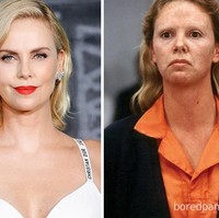 Wajah cantik Charlize Theron jadi lebih menyeramkan di film Monster. Ia memang harus mengubah penampilannya agar mirip dengan Aileen yang didasarkan pada kisah nyata. Foto: Boredpanda