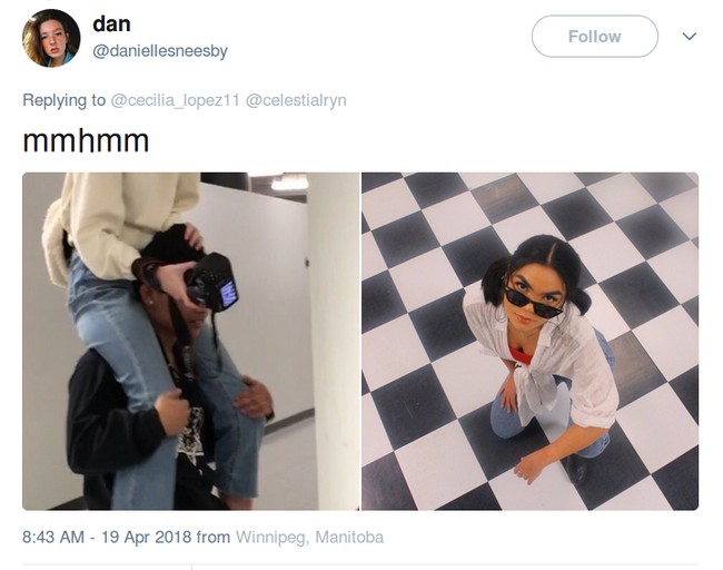 Demi gambar yang banyak dapat like, kadang perjuangan seperti ini dibutuhkan. (Foto: Twitter)