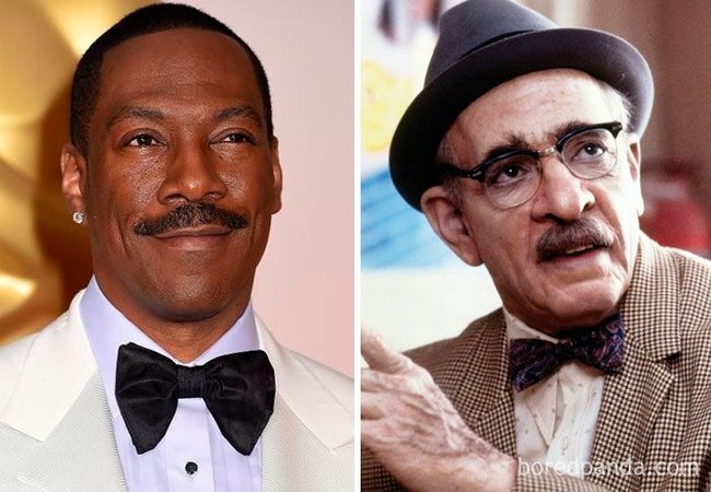 Makeup prostetik membuat Eddie Murphy terlihat seperti orang yang berbeda ketika melakoni peran Saul dalam Coming to America. Foto: Boredpanda