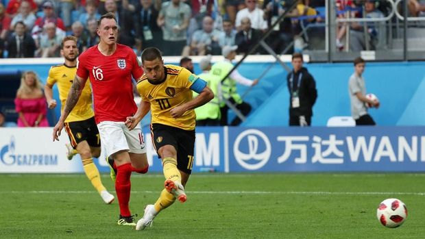   Belgium easily won against England in the third round of the 2018 World Cup. 