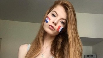 Julia Hinke yang menjadi pendukung tim Jerman, malam ini mendukung siapa ya? Foto: instagram.com/juliafcbayern 